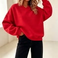 thumbnail image 4 of HAiming Pullover Sweatshirts for Women Long Sleeve Solid Color V Neck Casual Shirts Fall Winter Workout Tops, 4 of 5