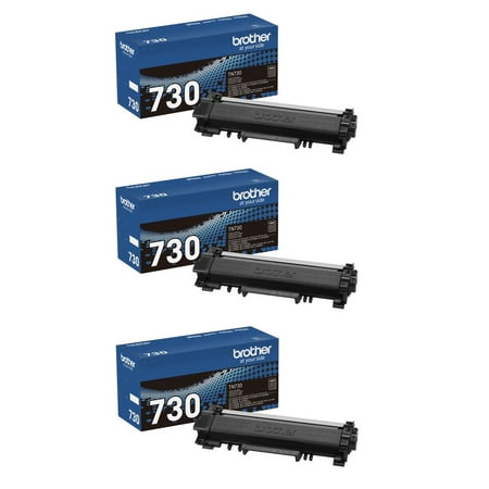 Brother Genuine TN730 Standard Yield Black Toner Cartridge 3-Pack, Approximately 1,200 page yield/cartridge