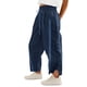 thumbnail image 3 of Pantalones Deportivos Holgados de Pierna para Mujer, Informales, con Cordón Ajustable y Cintura Elástica, en Colores Contrastantes, Estilo Y2K. Azul Oscuro S, 3 of 8