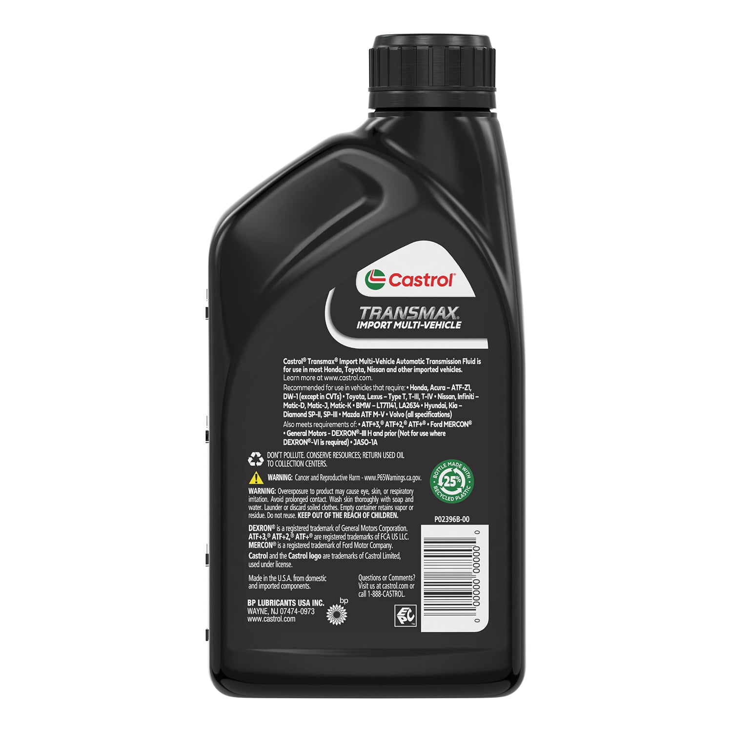 (3 pack) Castrol Transmax Import Multi-Vehicle Automatic Transmission Fluid, 1 Quart