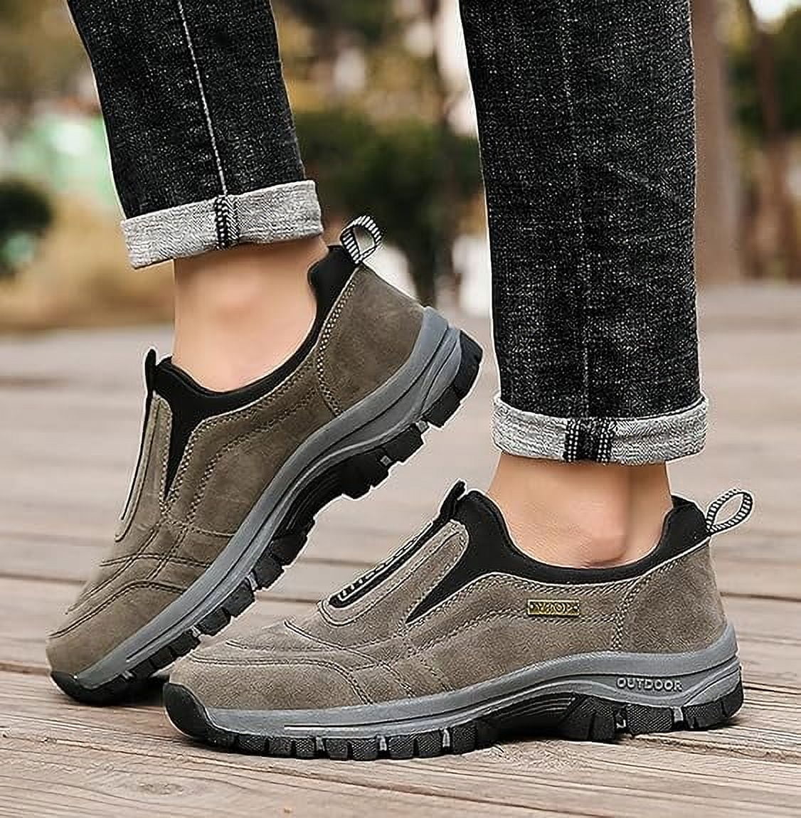 Teresad Shoes Men Comfortable Waterproof Orthopedic Walking Hiking Shoes