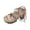 Beige, variant on Women's High-Heeled Sandals with Adjustable Straps Thick Sole Faux Leather Gothic Style Beige