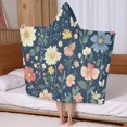 thumbnail image 5 of Pioneer Flower Floral Print Pattern Hooded Bath Towel，50"x30" for Ages 3 To 12 Kids, Quick Dry Lightweight Soft Microfiber Hood Beach Towel Cover Up for Kids, 5 of 7