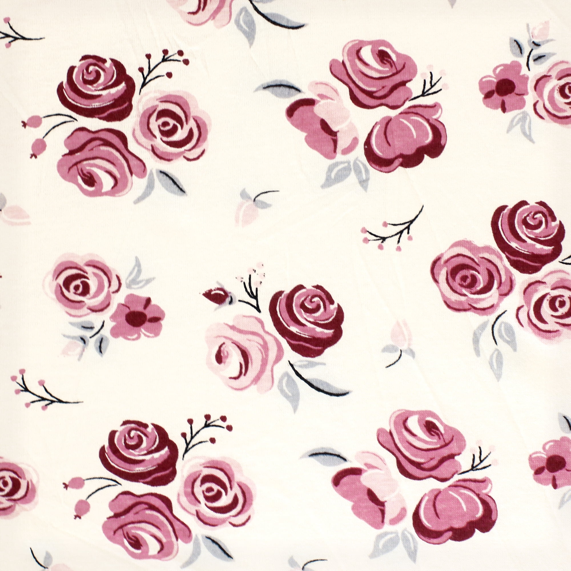 Hudson Baby Infant Girl Cotton Fitted Crib Sheet, Rose, One Size