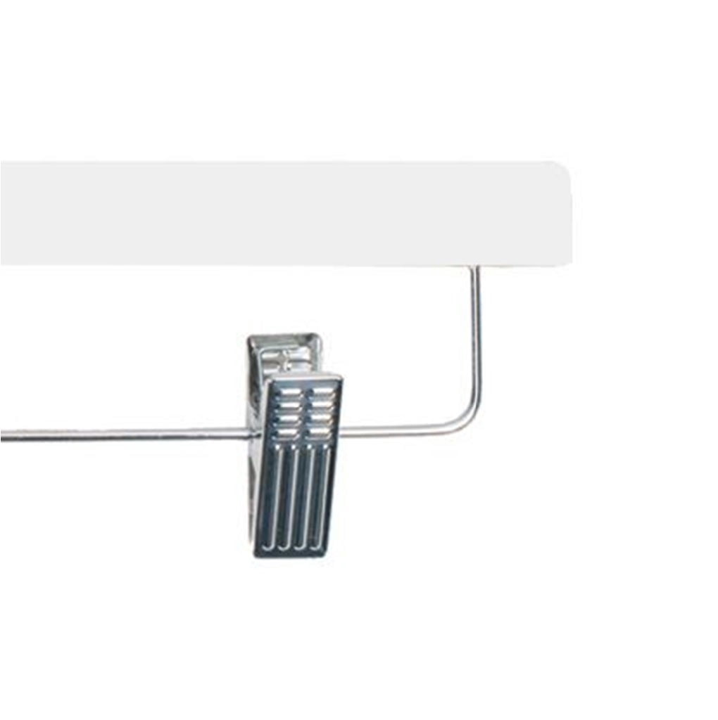 NAHANCO 14” Flat Wooden Skirt/Pant Hanger With Chrome Hardware, White Gloss - 10/CTN.