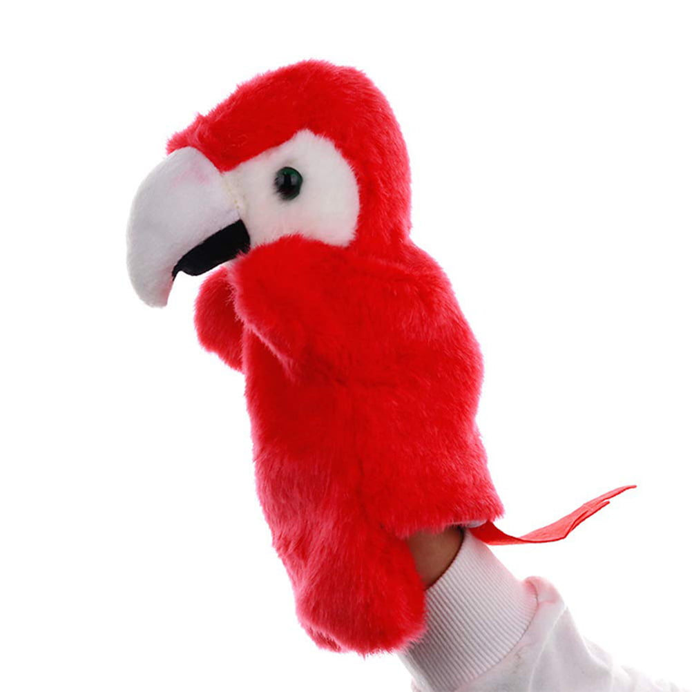 Cute Parrot Hand Puppet Plush Dolls Story Telling Educational Pretend Play Toys 