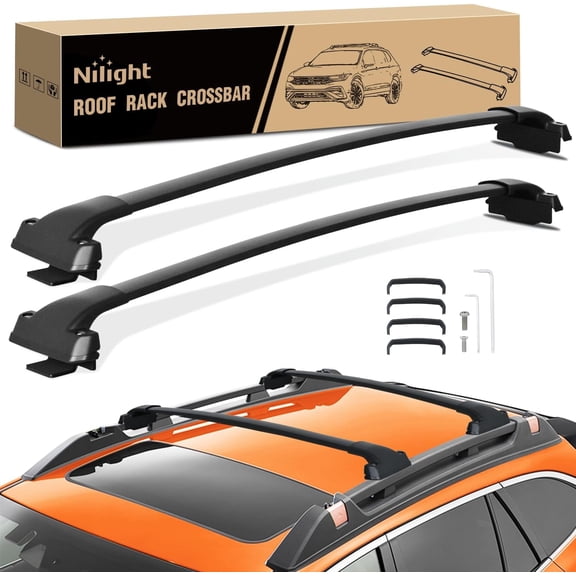 Nilight Roof Rack Cross Bars Compatible with 2018-2024 VW Volkswagen Tiguan & Taos 2022 2023 2024 with Side Rails,Adjustable Aluminum Car Crossbars for Cargo Carrier Luggage Box Kayak Tent Snowboard