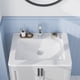 thumbnail image 2 of QinaQin Lavabo cuadrado semiempotrado de 21 x 17 pulgadas, lavabo cerámico blanco para baño con orificio para monomando, ideal para mueble de baño en espacios pequeños, 2 of 8