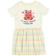 thumbnail image 3 of Inktastic My Great Grandma Loves Me Bear and Hearts Girls Toddler Dress, 3 of 5