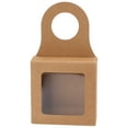 25 Count Kraft Paper Wine Bottle Box with Hanging Hook Window Foldable