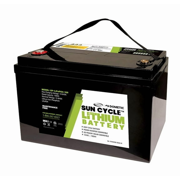 Go Power GPO82738 12V 100A Lithium Iron Phosphate Solar Battery