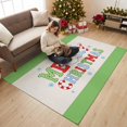 thumbnail image 2 of Merry Christmas Washable Area Rug 3 x 5 ft Boho Cute Santa Face Stars Beige Green Soft Non‑Slip Rugs Stain Repellent Indoor Mats for Entry Foyer, Apartment Living Corner Dining Nook, 2 of 9