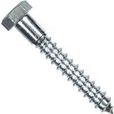 Hillman 1/4 in. x 2-1/2 in. L Hex Zinc-Plated Steel Lag Screw 100 pk — Construction & DIY Use, Standard Hardware Spec