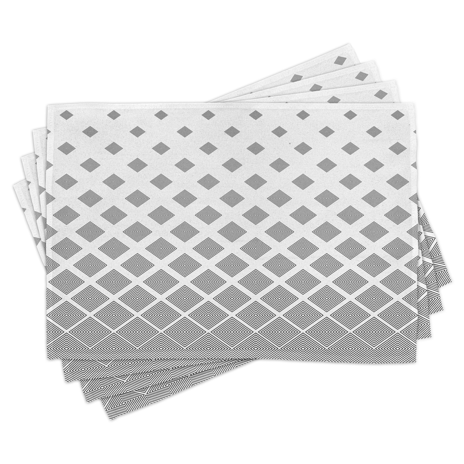 Ambesonne Geometric Place Mats Set of 4, Black White Squares, Standard ...
