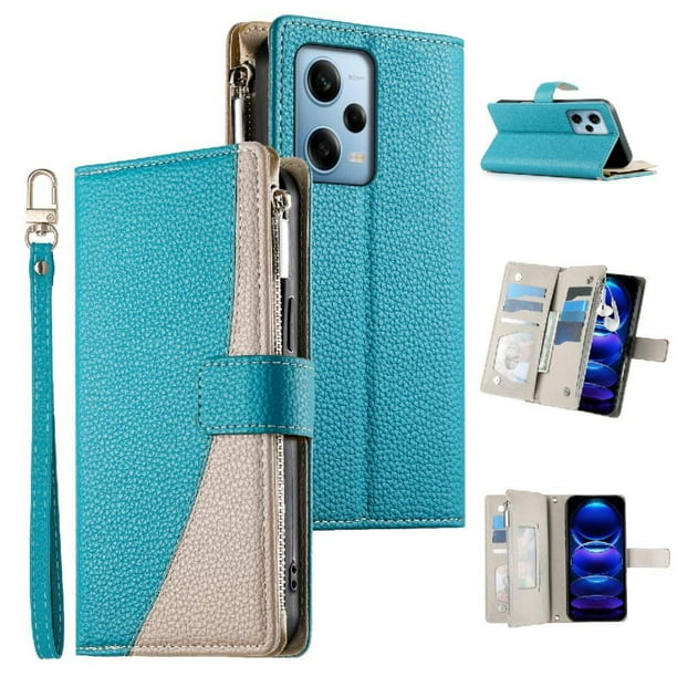 Funda cartera GANGXUN para Xiaomi Poco X5 Pro , cuero PU con tarjetero, cremallera, correa de mano, soporte y protección 1182°