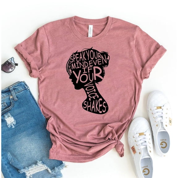 Speak Your Mind Even If Voice Shakes T-shirt Women Power Gift RGB Top Equal Rights Shirt Feminist Tee Ruth Bader Ginsburg