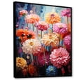 thumbnail image 2 of Designart "Subdued Zinnias Meadow I" Zinnias Floater Framed Canvas Prints, 2 of 5