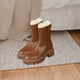 thumbnail image 1 of Botas de invierno para mujer, antideslizantes, suaves, con forro de felpa, impermeables, con cierre de cremallera, botines para clima frío, botas de , marrón, 35 Salvador botas de nieve, 1 of 10