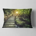 thumbnail image 2 of Designart Misty Journey Ahead - Landscape Photography Throw Pillow - 12x20, 2 of 5