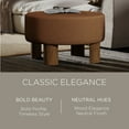 thumbnail image 2 of Open Box Maven Lane Celia Upholstered Ottoman with Refined Brown Wood Finish, 2 of 6