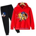 thumbnail image 4 of Conjuntos de ropa con capucha y pantalones de Sonic para niños y niñas, trajes de disfraces de Sonic de América, 4 of 5