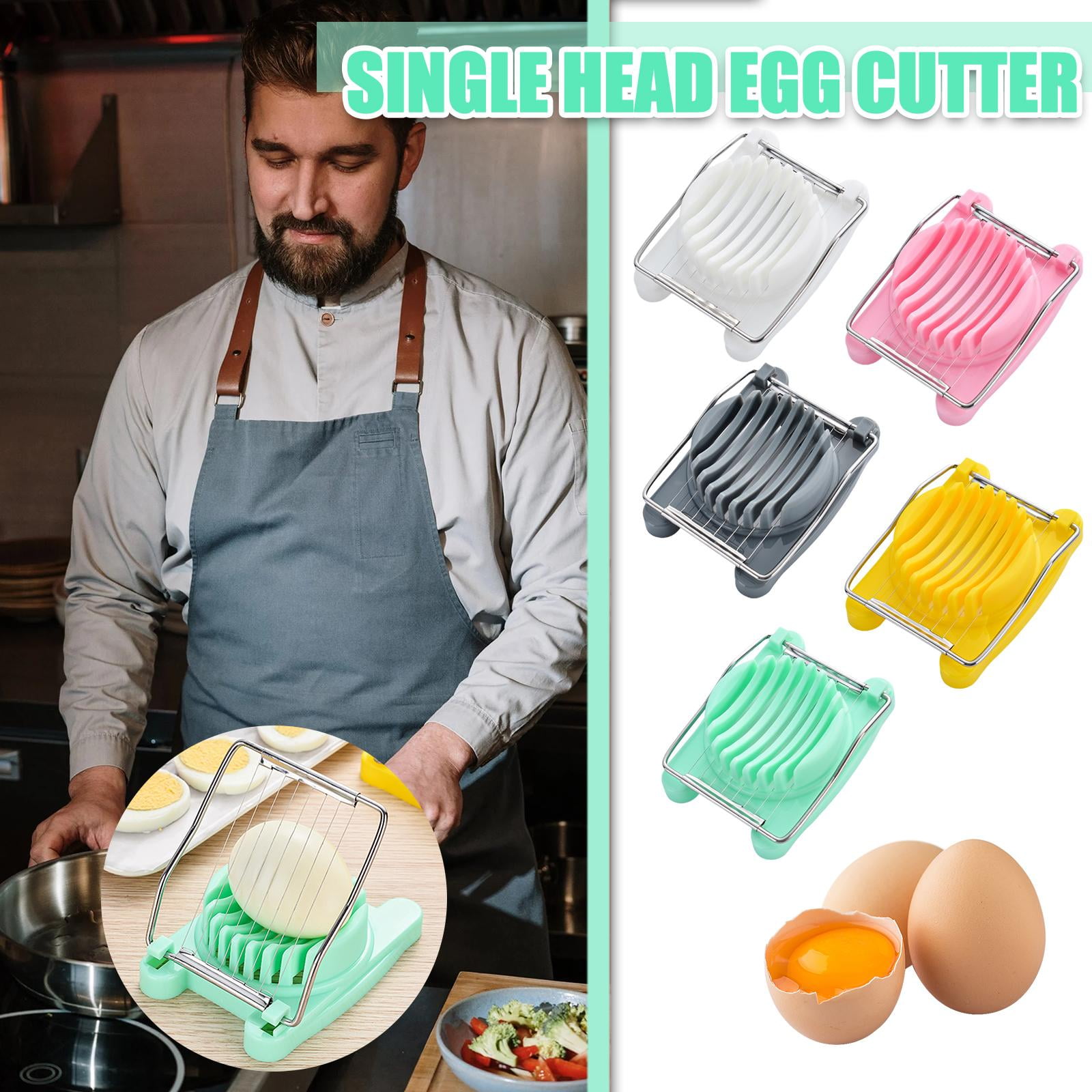BORDSTRACT Handheld Egg Slicer, Green, Stainless Steel Wire, ABS Material,  Easy to Use, Portable, Perfect for Salads and Sandwiches