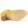 thumbnail image 6 of BLISSFUL STEP St. Patrick's Day Women's Ankle Boots Pointed Toe Zip-Up Block Heel Yellow 7.5, 6 of 7