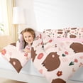 thumbnail image 3 of Erosebridal Capybara Lover Kids Bedding Comforter Set, Spring Flower Queen Bedding Sets, Pink Reversible, 7-Piece, 3 of 7