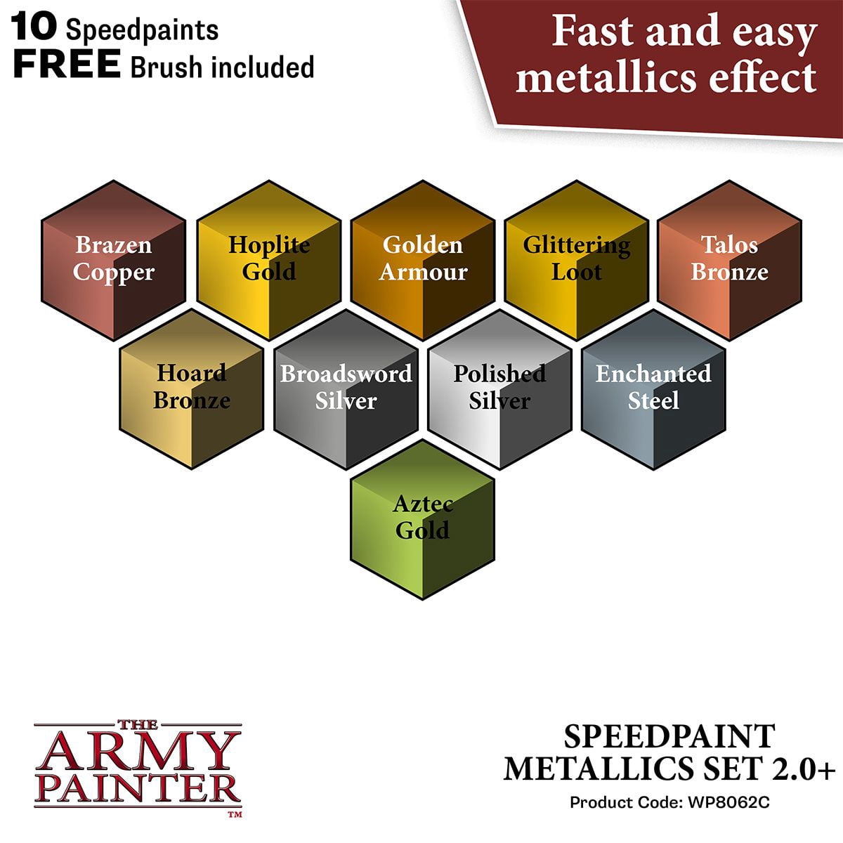 Army Painter, The Speedpaint Metallics Set 2.0 New