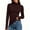 Wine, variant on Chiccall Women's Turtleneck Long Sleeve Base Layer Top, Stretchy Slim Fit Thermal Shirt with Thumb Holes for Fall Winter Layering