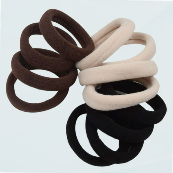 Hair Ties - Neutral Colors - Extra Soft and Stretchy Nylon Fabric Ponytail Holders - 12 Count