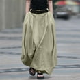 thumbnail image 2 of QATAINLAV Women's Maxi Skirt Pleated Flowy Button High Waisted Skirts Casual Loose Plus Size Clothes with Pockets, Beige, XXXL, Gifts for Mom, 2 of 8