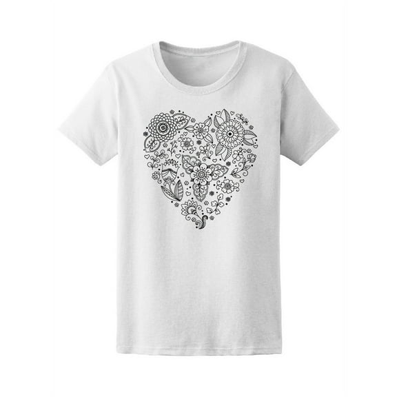 Gorgeous Heart Flowers Collage Tee Women's -Image by Shutterstock