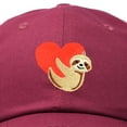 thumbnail image 2 of DALIX Heart Cute Sloth Hat Womens Embroidered Baseball Cap in Maroon, 2 of 6