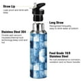 thumbnail image 3 of Yayeee 20oz Double Wall Stainless Steel Water Bottle with Flip Straw, Blue Pattern, 3 of 7