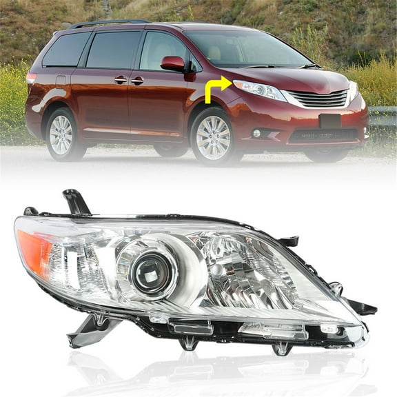SEBLAFF Halogen Headlights Replacement for 2011-2020 Sienna Headlight Assembly Passenger Side
