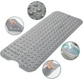 thumbnail image 3 of Semfri Bath Tub Shower Mat 40 x 16 inch Non Slip PVC Bath Tub Mats Shower Mats Extra Large Grey Bathroom Mats with Drain Holes and Suction Cups Grey, 3 of 8