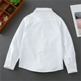 thumbnail image 4 of Ruyang Boys Unifo𝐫m School Poplin Shirts Solid Color Long Sleeve Button Down Shirt Spring Hawaiian Beach Cardigan, 4 of 4