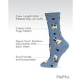 thumbnail image 3 of MeMoi Women's Pugs Bamboo Crew Socks - Womens - Female, 9-11, Denim Heather, 3 of 7