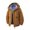Coffee, variant on ZUKMRJPC Men's Hooded Winter Puffer Jacket Full Zipper Loose Fit Warm Padded Coats Solid Color Casual Bread Coats for Cold Weather