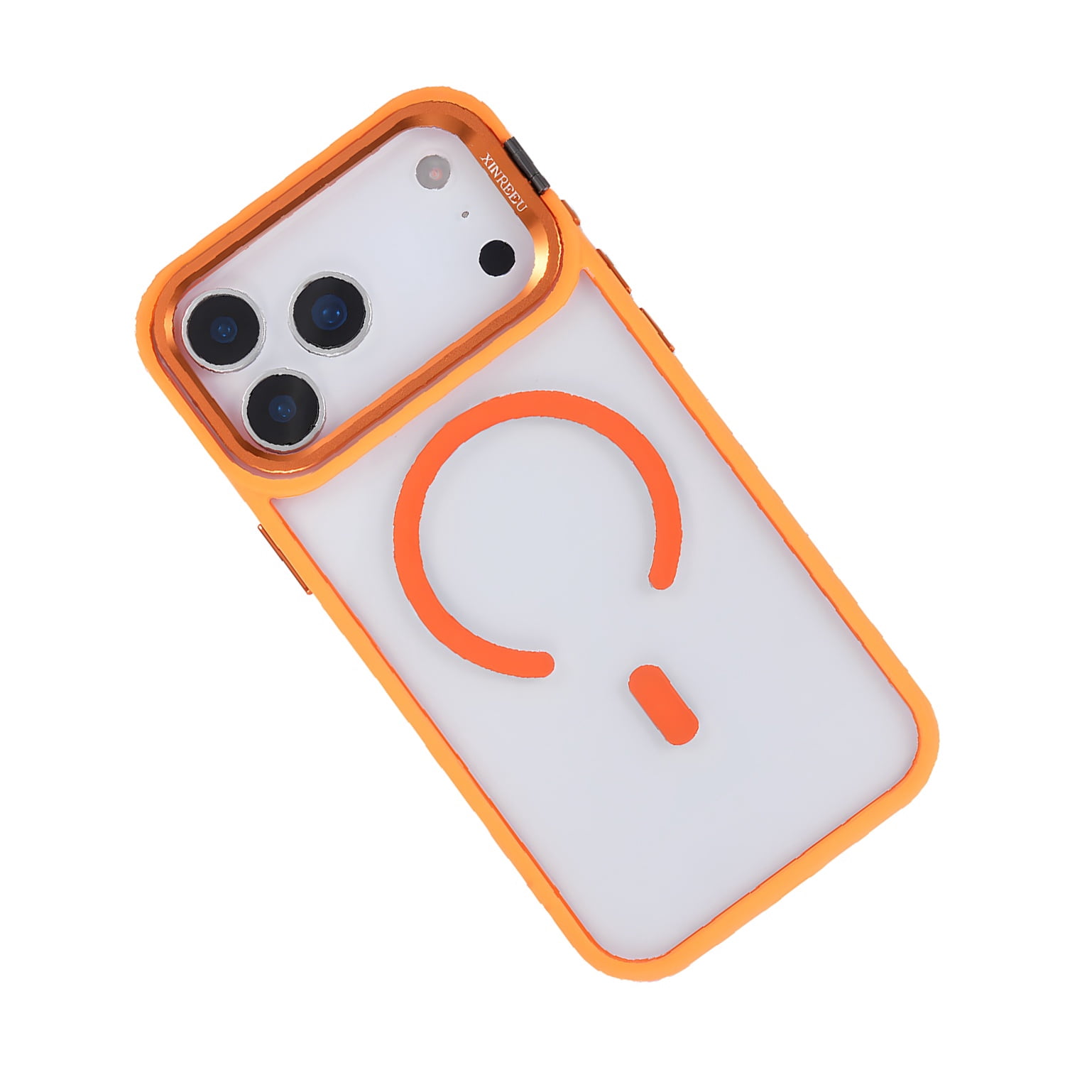 iPhone 17 Pro MagSafe Clear Case with Foldable Camera Stand - Orange