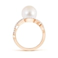 thumbnail image 2 of Angara Freshwater Cultured Pearl Infinity Ring with Diamonds in 14K Rose Gold for Women | June Birthstone Jewelry for Her, 2 of 5