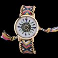 thumbnail image 3 of Reloj de cuarzo con banda de aleación de estilo nacional, reloj femenino con decoración tejida colorida (#11), 3 of 3