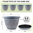 thumbnail image 3 of 14 Inch Large Planter Pot For Plants Indoor Outdoor 4 Pack Plastic Flower Pots With Drainage Hole Tray Modern Decorative Garden Pot With Saucer Plant Container For House, 3 of 13