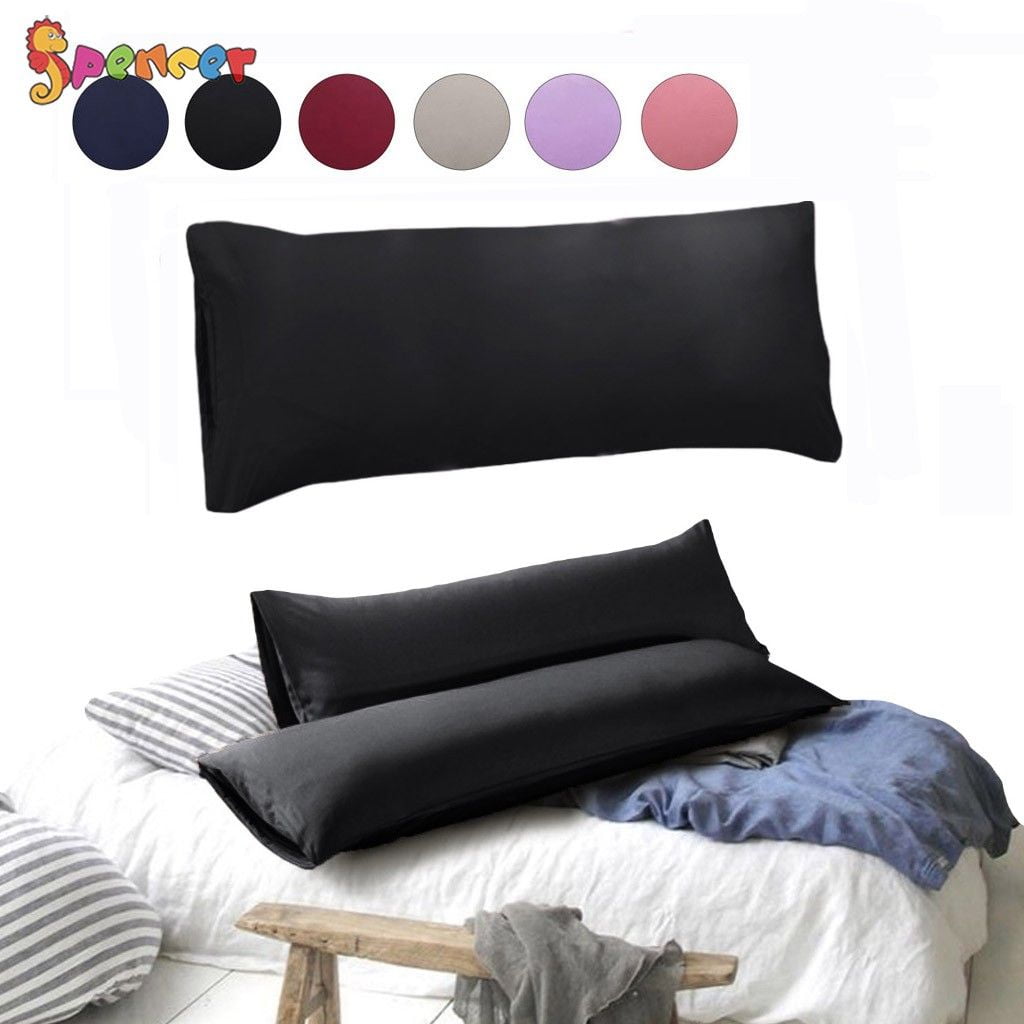 Spencer Solid Pillowcase, Body Pillow, Black