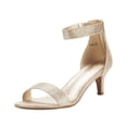 thumbnail image 1 of Sandalia DREAM PAIRS con tacones bajos tipo gatito, punta abierta y correa al tobillo, 1 of 6
