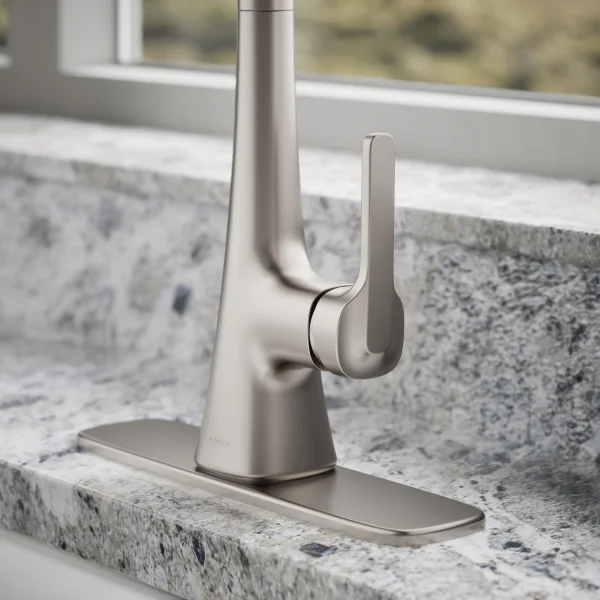 Kohler Guild Pull-down Kitchen Sink Faucet with Three-function Sprayhead Stainless Steel