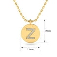 thumbnail image 2 of SuperJeweler Z Initial Necklace, Disc Style, in 14 Karat Yellow Gold With 12 Diamonds, With Free 18 inch Chain, for Women, 2 of 3