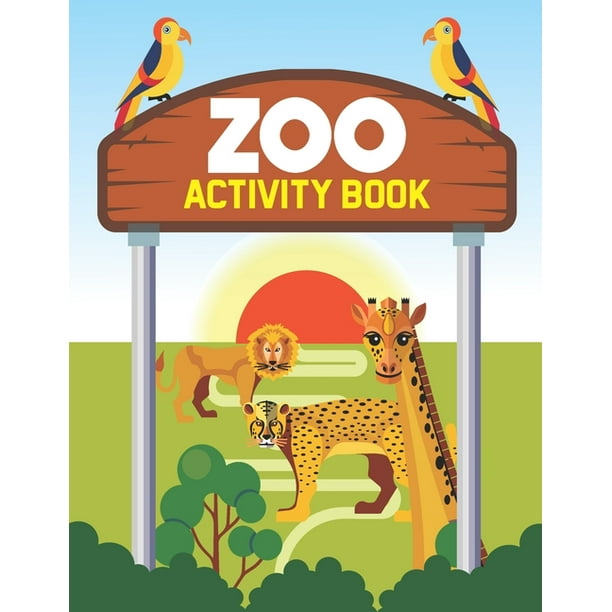 zoo activity book drawing coloring and tracing pages for children an activity journal about zoo animals paperback walmart com