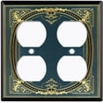 thumbnail image 3 of Metal Light Switch Plate Cover Elegant Victorian Blue Yellow Frame FRA059, 3 of 13